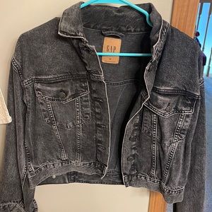 GAP Jean Jacket, Size M, Gray/Black